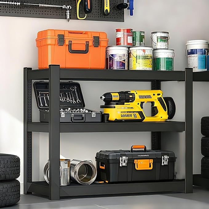 BESFUR 36" H Garage Shelving, 1500LBS 5-Tier Heavy Duty Storage Shelves and Metal Shelving Unit, Adjustable Metal Storage Shelves, for Warehouse Pantry Closet Garage,16"*36"*36"