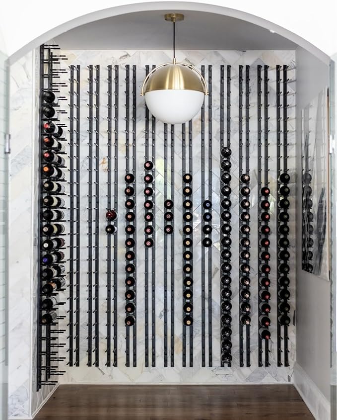 Ultra Wine Racks Cork-Out Wall Mounted Wine Rack (4 Foot, Matte Black, 12 Bottles) Modern & Minimalist Metal Wine Storage for Home Bar, Kitchen, Dining Room, Wine Cellar