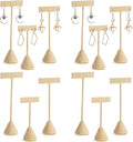 Marsui 12 Pcs Earring Display Set Earring T Bar Display Earring Holders with 3 Heights Earrings Display Stand for Jewelry(Linen Color)
