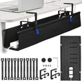 36" Under Desk Cable Management Tray- Clamp/Screw Mount Desk Cable Organizer Cable Tray Hiders for Office&Home
