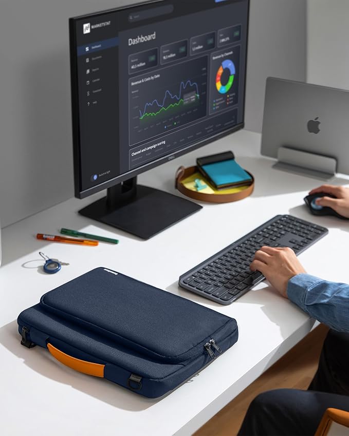 tomtoc 360 Protective Laptop Shoulder Bag for M4 MacBook Pro 16-inch M3/M2/M1 Pro/Max 2024-2019, The NEW RAZER BLADE 15/16, Dell Inspiron 16 Laptop, Water-Resistant Accessory Case
