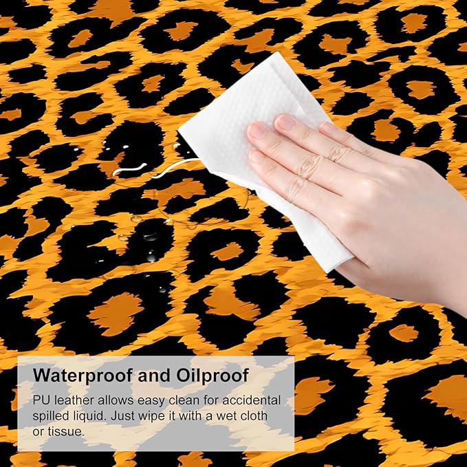Leopard Print Mouse Pad – Large Extended Desk Mat 31.5 x 11.8 in– Bold Cheetah Animal Pattern, Non-Slip Rubber Base, Waterproof Surface, Fashionable Keyboard & Mouse Pad for Office, Home, or Gaming