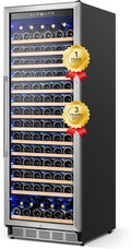 Wine Fridge Freestanding,173 Bottles 24 Inch Wine Cooler Refrigerator, Tall Wine Fridge with Compressor Low Noise Fast Cooling, Wine Cellar with Upgraded Door Handle Sliding Rail Shelves