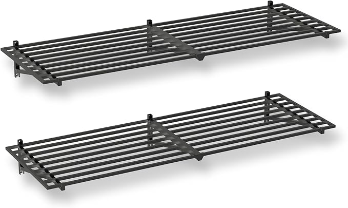 StoreYourBoard Heavy Duty Garage Shelf Wall Mount 2ft x 6ft – Wall-Mounted Shelving for Storage & Organization – Heavy Duty Garage Shelves for Tools, Bins, & Equipment – Holds 500 lbs - Black