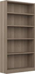 Bush Furniture Universal Tall 5 Shelf Bookcase in Ash Gray, Vertical Storage and Display Bookshelf for Home Office or Living Room Organization