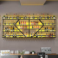 79in Large Wall Mounted Wine Rack 4 Tier Metal Wine Bottle Holder Modern Diamond Design Floating Bar Liquor Bottles Storage Rack for Home Restaurant Bar Decorative (Black, 4 Tier - 79in)