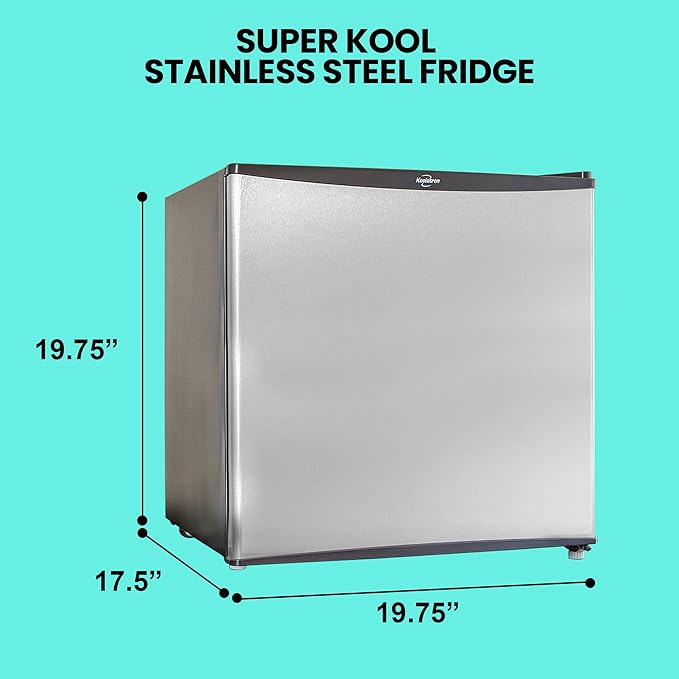 Koolatron Refrigerator - Mini Fridge With Freezer For Kitchen, Bedroom, office, Dorms, Cool Storage For Wine, Beverages, Compact Free Standing, Neveras Pequeñpara, 1.6 Cubic Feet Capacity, White