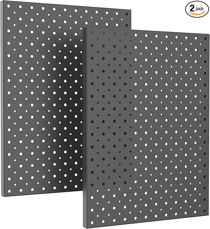 Ultrawall Metal Pegboard Panels, Pegboard Wall Organizer, Black Peg Boards for Wall, Garage Tool Storage Organization, 12"X16", 2pcs