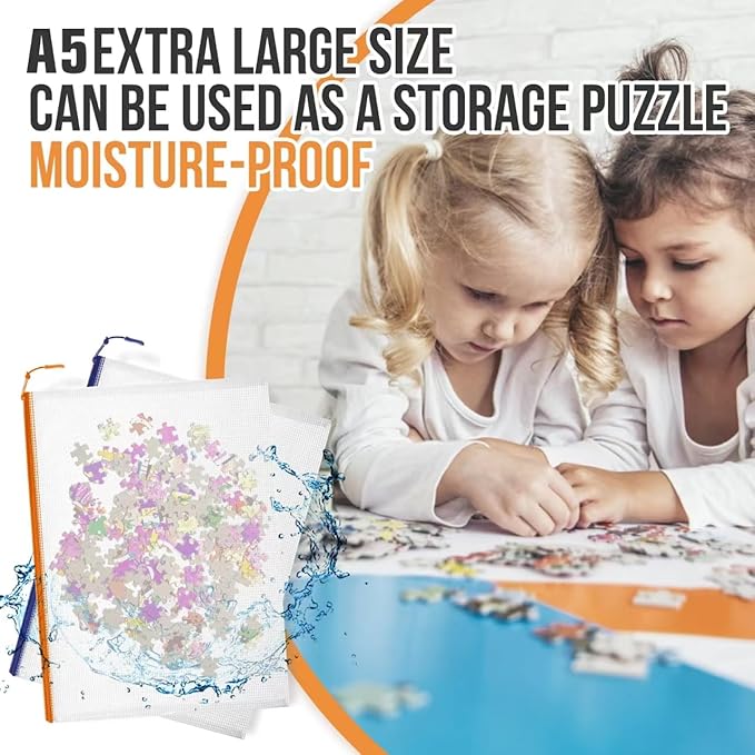 24pcs Mesh Zipper Pouch File Bags Puzzle Storage Bags, A5 Size 9.4 x 6.9 Inches Large Reusable Zipper Pouches for Organizing Classroom Board Game Organization