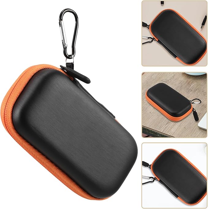 Portable Hard Drive Case Hard Shell Protective Storage Box for SSD External Drives with Cable Organizer Shock-Resistant Carrying Bag Compatible Digital Devices Sleek Orange Design