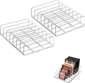 2-Pack Acrylic Makeup Palette Organizer, 7-Slot Eyeshadow Palette Storage, Clear Display Case for Vanity Drawer Countertop, Cosmetic Organizer for Makeup Brushes, Lipstick, Blush Kits