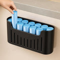 Kitchen Cabinet Door Storage Box, Self-Adhesive Wall-Mounted Storage Box, Wardrobe/Bathroom/Refrigerator Small Item Organizer (Black)