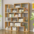 Expandable Bookcase with Adjustable Width,Wooden Room Divider Bookshelf,Standing Display Storage Organizer for Living Room,Study Room or Home Office