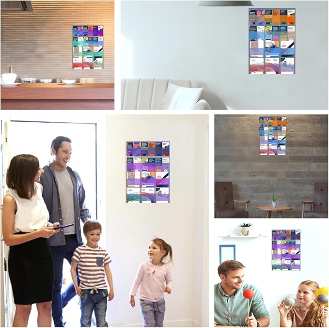 Iridescent Acrylic Wall Mounted Brochure Holder, 6 Magazine Holders and 12 Pamphlet Holders, Color-Shifting Display Rack, Trifold Flyer Rack, Literature Storage Rack for Home, Offices, Waiting Room