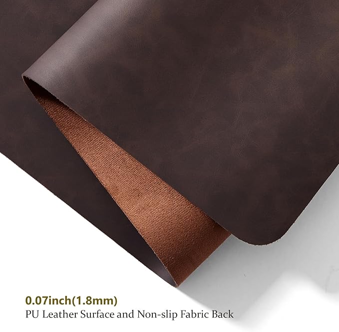 Distressed Leather Desk Mat - Non-Slip PU Desk Pad for Office and Home - Desk Organization and Accessories - Ideal for Large Mouse Pad and Desk Mats on Top of Desks(Espresso,27.6"x 13.8")