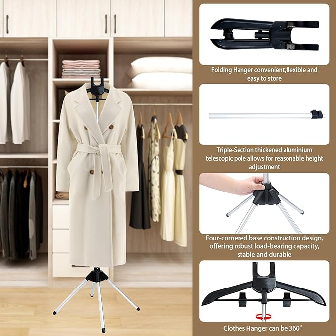 Garment Steamer Stand for Clothes - Garment Hanger for Steaming, Steam Rack for Clothes, Steam Iron with Stand, Including Ironing Gloves, Clothes Rac, Hair Remover ﻿