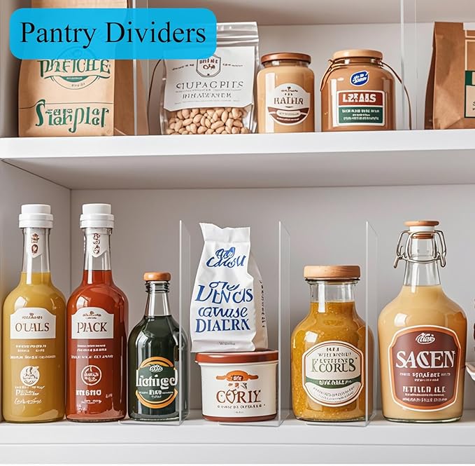 Shelf Dividers for Closet Organization: 10" Tall x 12" Deep Acrylic Closet Shelf Dividers for Clothes Sweater Purse - Clear Closet Organizers and Storage Separators for Shelves