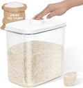 Rice & Flour Storage Container, Cereal Containers Storage, Dry Food Airtight Dispenser BPA Free, Clear Plastic Kitchen and Pantry Organization Bin (White (13Qt-1Pack), 13Qt)