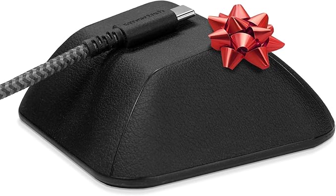 Smartish® Magnetic Cord Holder - Cable Wrangler Organizer Stocking Stuffer with Magnet Clips for Charger Management on Desktop, Nightstand for USB-C + Lightning - Black Tie Affair