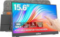 InnoView Portable Monitor Touchscreen 15.6" 1080P 10-Point Touch Screen Monitors Portable with Protective Sleeve Built-in Stand, 1200:1 HDMI USB C Travel Monitor for Laptop, PC, Mac, Phone, Switch