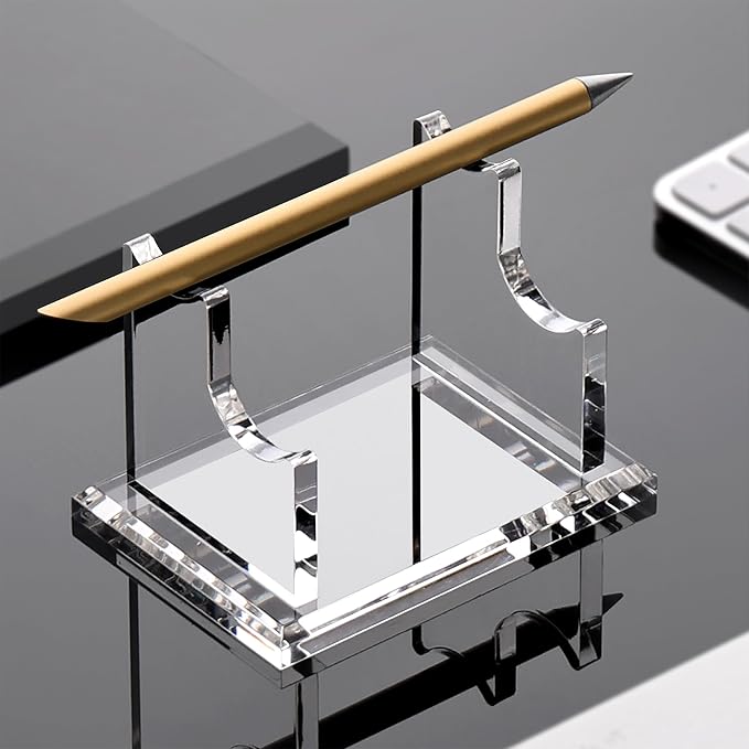 SANRUI 2 Tier Acrylic Pen Holder Display Stand, Fountain Pen Pencil Makeup Brush Rack, Ballpoint Pen Showholder, Paintbrush Drying Rack Organizer Desk for Home School Office or Store Use