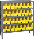 Quantum Storage Systems 1839-203YL Store More Steel Shelving Unit with 6" Shelf Bins, 18" D x 36" W x 39" H, Yellow