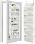 HOMELUX THEORY Over The Door Organizer Hanging - 50lbs Load 6 Large Front & 12 Side Pockets, 1 Pack Over The Door Shoe Organizer, Hanging Closet Organizer For Toys, Diaper - Sewing Organizers (Ivory)