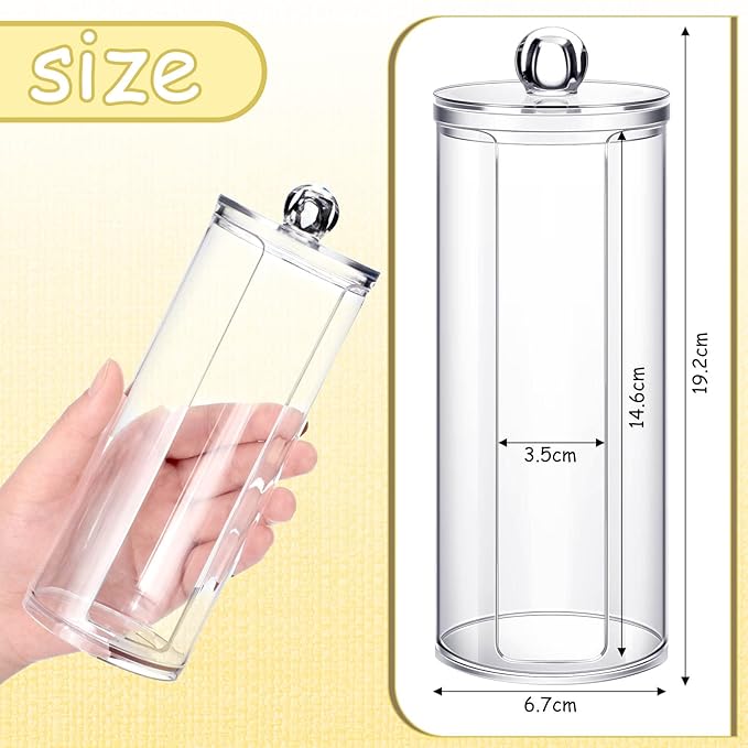 Chengu 2 Pcs Acrylic Scrunchie Holder Organizer Dustproof Clear Hair Ties Display Stand with Lid Scrunchie Holder Stand Hair Accessories Organizer for Teen Girls Jewelry Makeup Accessories