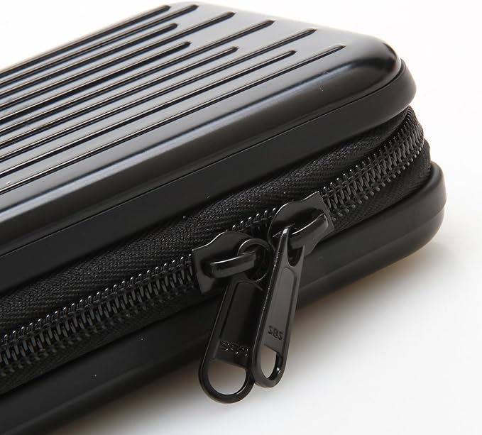 KAYOND Anti-Shock Silver Aluminium Carry Travel Protective Storage Case Bag for 2.5" Inch Portable External Hard Drive HDD USB 2.0/3.0 (Black)