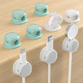 Magnetic Cable Clips, Adjustable Cord Holder Management, Adhesive Wire Keeper Organizer for Home Office Desk Phone PC Car Wall Desktop Nightstand Appliance (9-PCS White & Cyan)