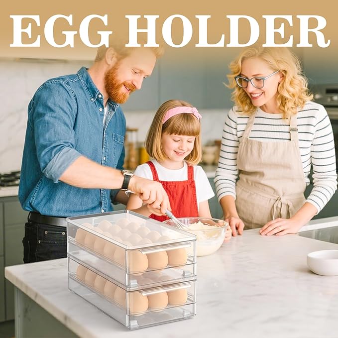 Acrylic Egg Box Transparent 18 and 36 Pack Storage for Refrigerator Kitchen Storage Size: 13.3 * 4.7 * 3.9 inches (2 pack)