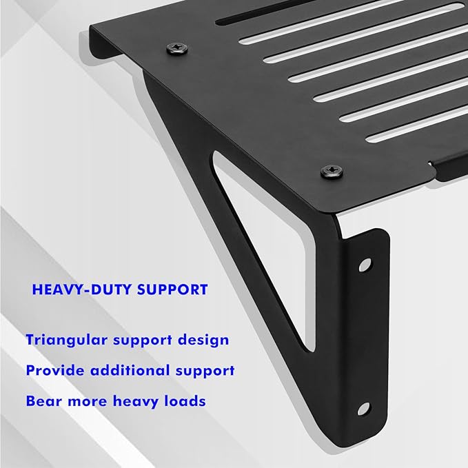Heavy Duty Metal Pressure Washer Shelf 20" x 10", Power Washer Storage Rack, Wall Mounted Storage Shelves for Garages, Fits Electric High Pressure Cleaner（Black）