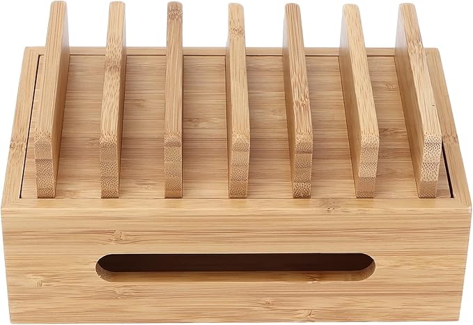 GLOGLOW Household Furniture Storage Organizer for Tablet and Mobile Devices with Smooth Polished Surface, Durable Retro Design for Home Office Living Room Study Wood Phone Stand, Stylish
