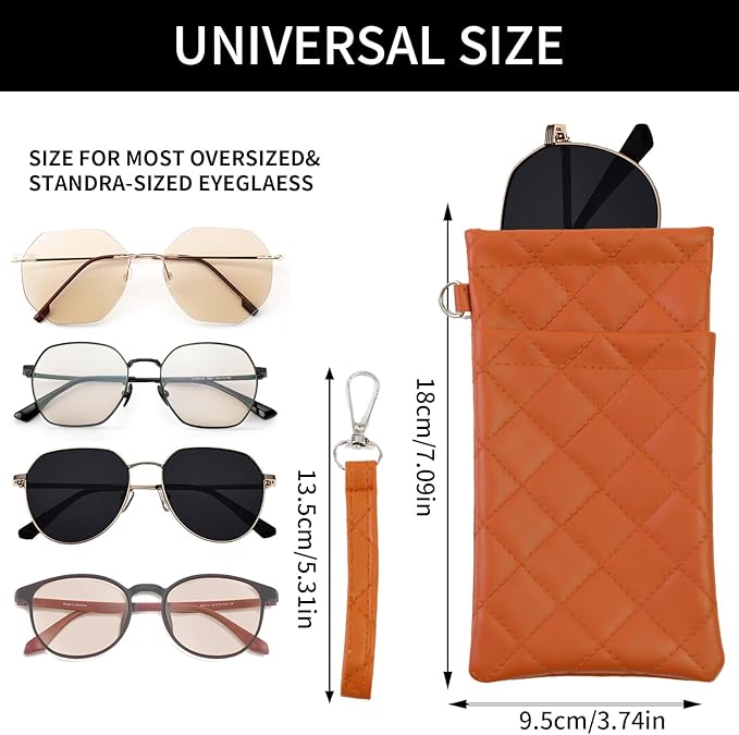 Double Eyeglass Case Soft Dual Glasses Case for Women Men Travel Squeeze Top Sunglasses Cases Eyeglasses Pouch