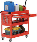 3 Tier Heavy Duty Tool Cart, Mechanic Metal Rolling Tool Cart 900 Lbs Work Carts with Locked Drawers & Pegboard for Garage Workshop