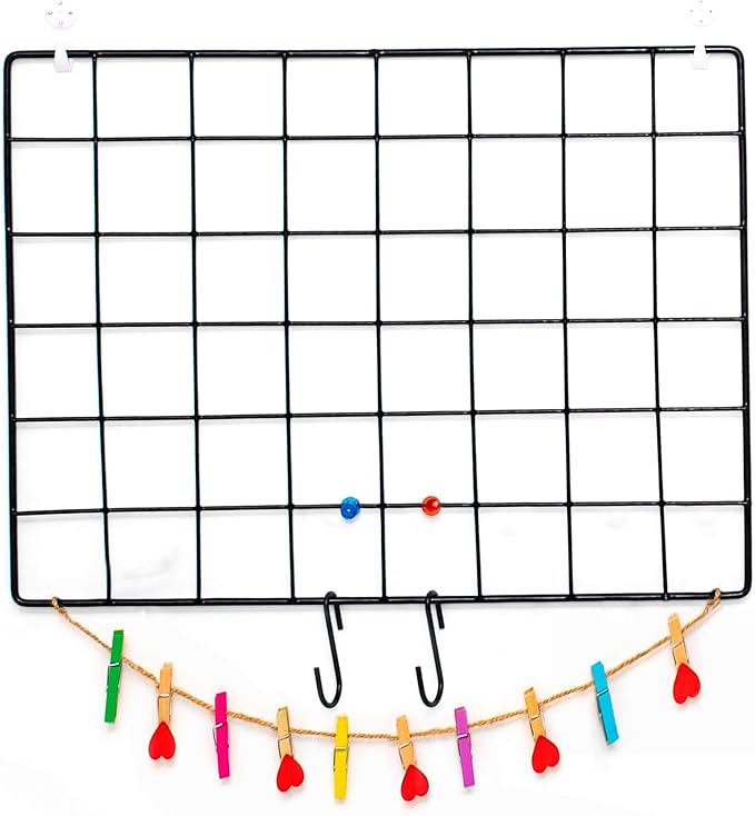 ODOXIA 1-Pack Wire Wall Grid Panel | Photo Grid Wall Decor | Metal Grid Board for Hanging Pictures | Black Wire Grid Organizer for Home, Office & Kitchen | Wall Grid Panel for Display & Storage