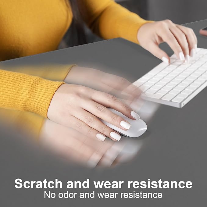 DAWNTREES Desk Mat Protector,PU Leather Desk Pad,Non Slip, Large Mouse Pad and Keyboard Mat, Waterproof Writing Pad for Office and Home (Dark Gray,47.2''x23.6'')