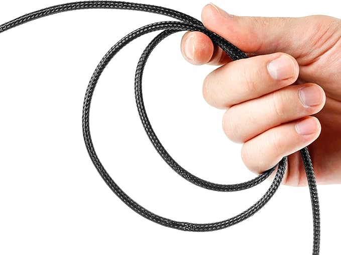 Xuniea 96ft Wire Loom Braided Cable Sleeve Covers Cord Management with 127 Pcs Tube Heat Shrinkable for Audio Video Cable Cord Protectors from Pets(1/4, 1/2, 3/4 Inch,Black and Red)