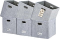 DECOMOMO Felt Storage Bins, 11 inch Cube Storage Bin with Labels for Shelves Kallax (Cube 11" / 6pcs, Light Grey)