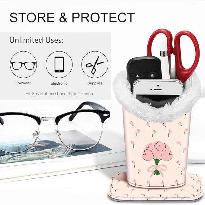 Fintie Plush Lined Eyeglasses Holder, Glasses Stand Case, Anti-scratch Glasses Storage Organizer for Desk, Nightstand, Office