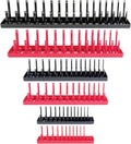 B&C Home Goods Socket Organizers - 6 Piece SAE & Metric Tray Socket Holder - Toolbox Organizers and Storage for ¼, ⅜ and ½ inch Drive Holder for Mechanics