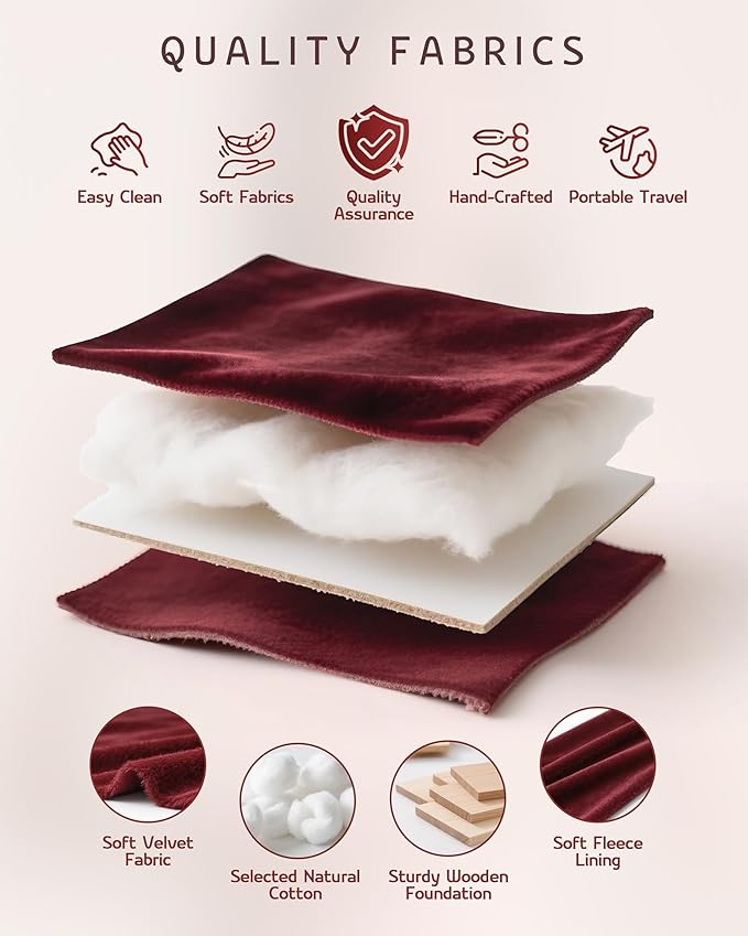 VELORIA Jewelry Box, Premium Velvet Travel Jewelry Organizers And Storage, Dust-Proof, Scratch-Resistant Jewelry Case for Necklaces Bracelets Bangle, Portable Luxury Gift for Women & Girls (Dark Red)