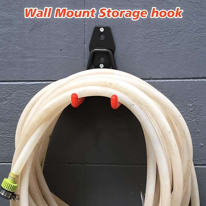 4 Pack Heavy Duty Garage Hooks,Solid Steel Wall Mount Hangers,with Anti-Slip Coating,for Hanging and Organising Ladder,Bike,Ropes,Broom,Garden,Yard and Power Tools(4.5x2.75 inch)