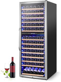 24" Wide Dual-Zone Wine Fridge 154-Bottles, Tall Freestanding/Built-in Wine Cooler Refeigerator, Large Capacity Dual Zone Wine Cellar For Wine Collection, Low Noise and Fast Cooling