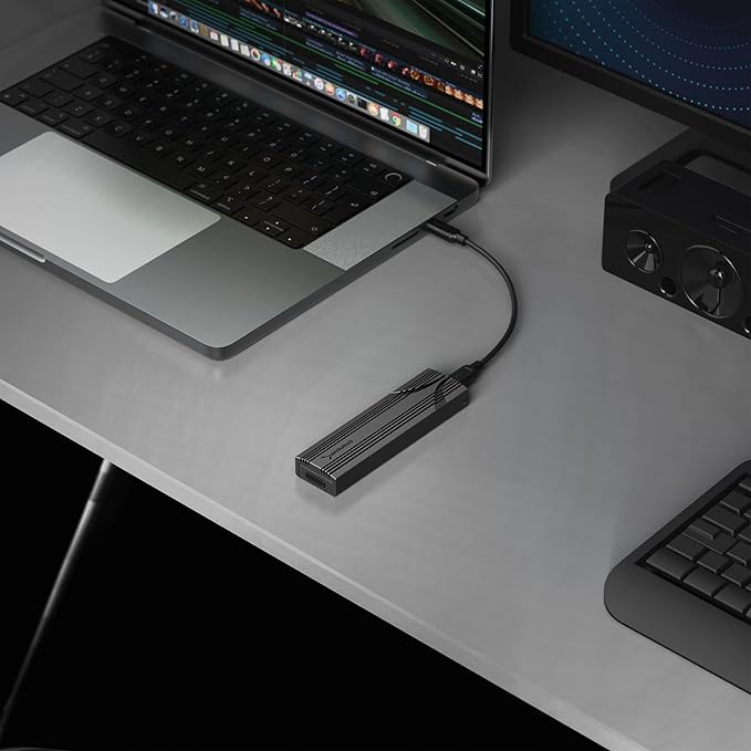 SABRENT USB C NVMe Enclosure, Tool-Free M.2 SSD Case for 2230-2280, 10Gbps USB 3.2 Gen 2 Adapter, Aluminum Cooling, External M.2 Drive Enclosure for NVMe SSDs (EC-PNVO)