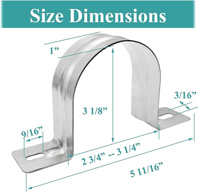 Dust Collection Hose and Pipe Holder Adjustable Hangers Bracket, Don’t Broken Like Plastic After Long Time, Durable Spray Iron, 5 PCS (Sliver, 2-1/2 Inch)