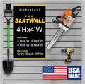 DLDIRECT 48" X 48" - Grey Slatwall Panel Garage Organizer: Heavy Duty Wall Mounted PVC Rack, Interlocking Slat Paneling for Garage Storage, Slotwall Board, Shelves System