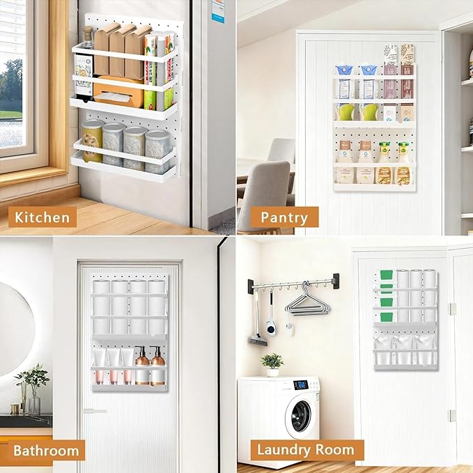 20x13x4.7-Inch Inside Cabinet Door Organizer,Adhesive Shelf,No Drilling Cabinet Door Storage,Organizer Caddy for Kitchen,Bathroom Cabinets,Space Saving Hold,Style1