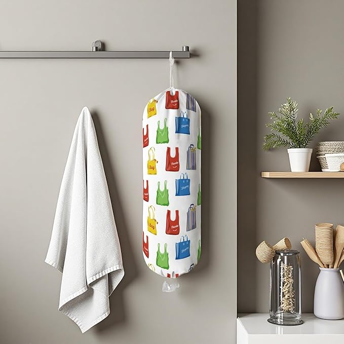 Plastic Bag Holder Wall Mount Grocery Bag Holder for Plastic Bags Organizer for Kitchen,Cute Cat Home Kitchen Decor Gifts for Women(Bag)