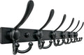 Dseap Coat Rack Wall Mount 2.0 Pro: 24” Long, 3X Tougher, Heavy Duty Stainless Steel Wall Coat Hanger with 6 Tri Hooks for Clothes Jackets Hats Entryway Closet, Black